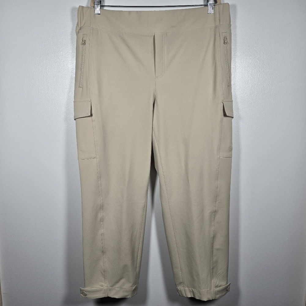 Talbots Khaki Beige Cargo Track Capri Joggers
